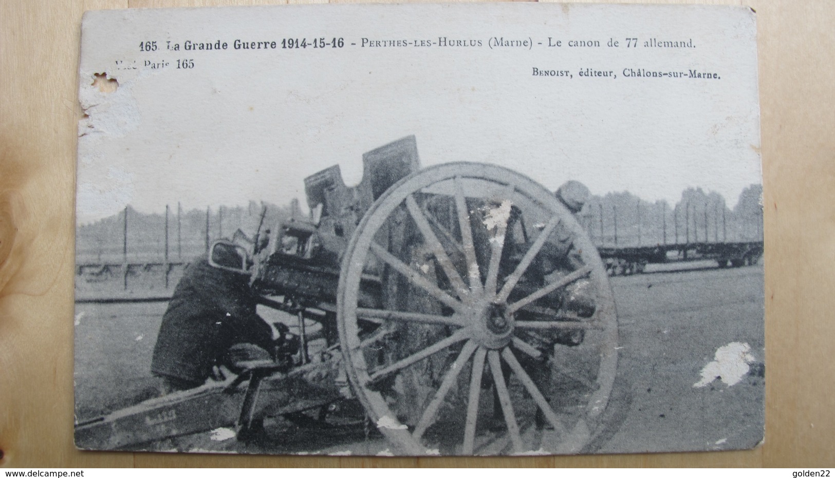 PERTHES-LES-HURLUS.(Marne). Le Canon De 77 Allemand. - Guerre 1914-18