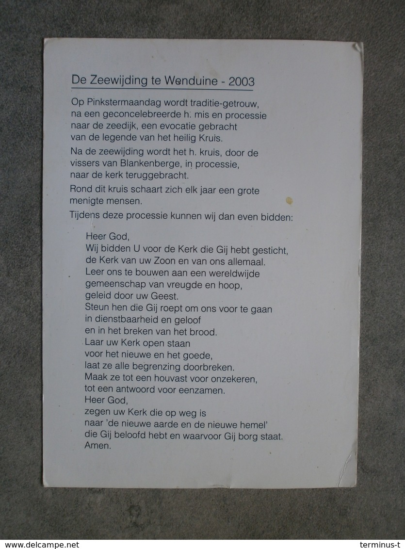 Wenduine 2003. Zeewijding - Programmes