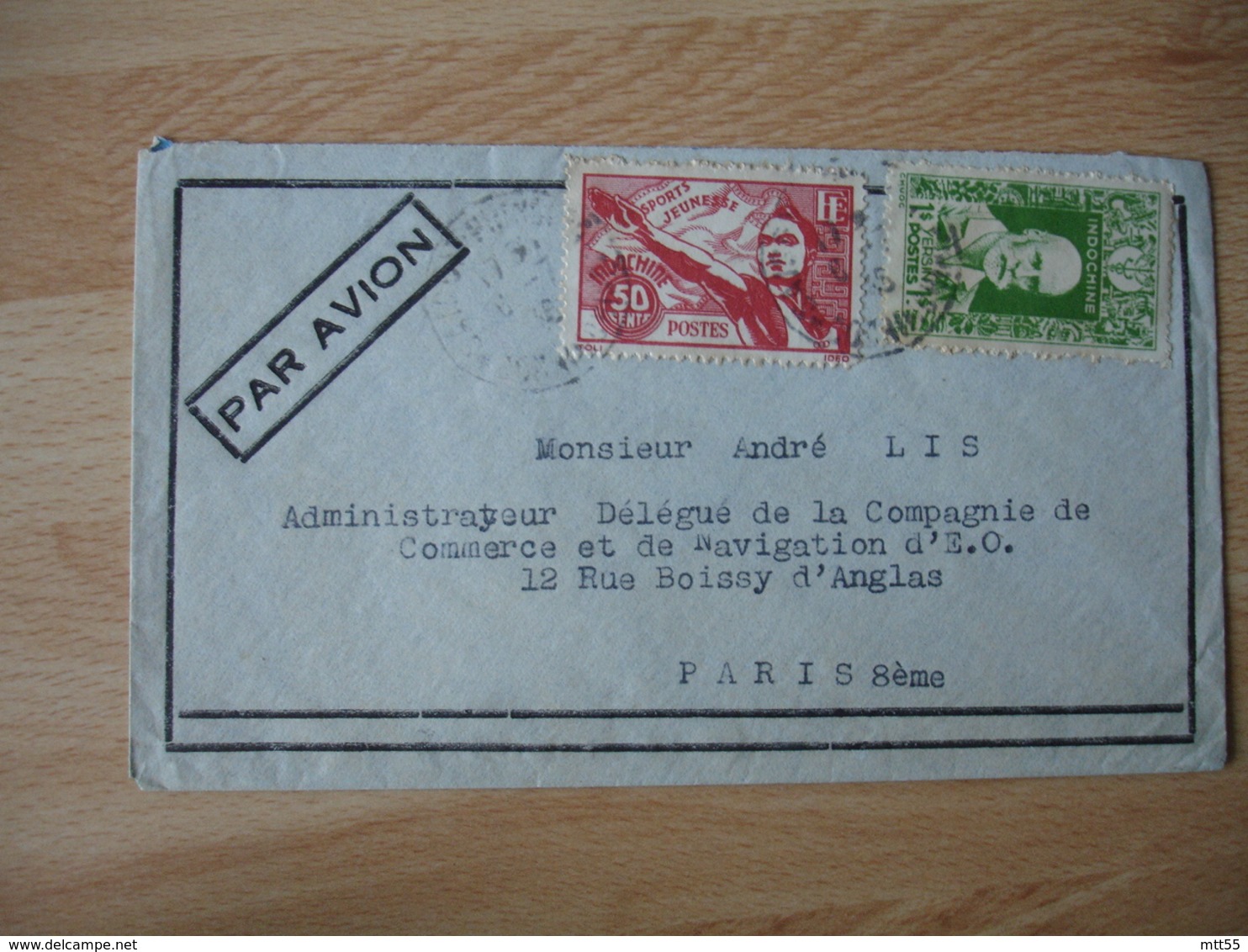 1925 Lettre Indochine Viet Nam  Sports Jeunesse 50 C Et  1 F Yersen - Lettres & Documents