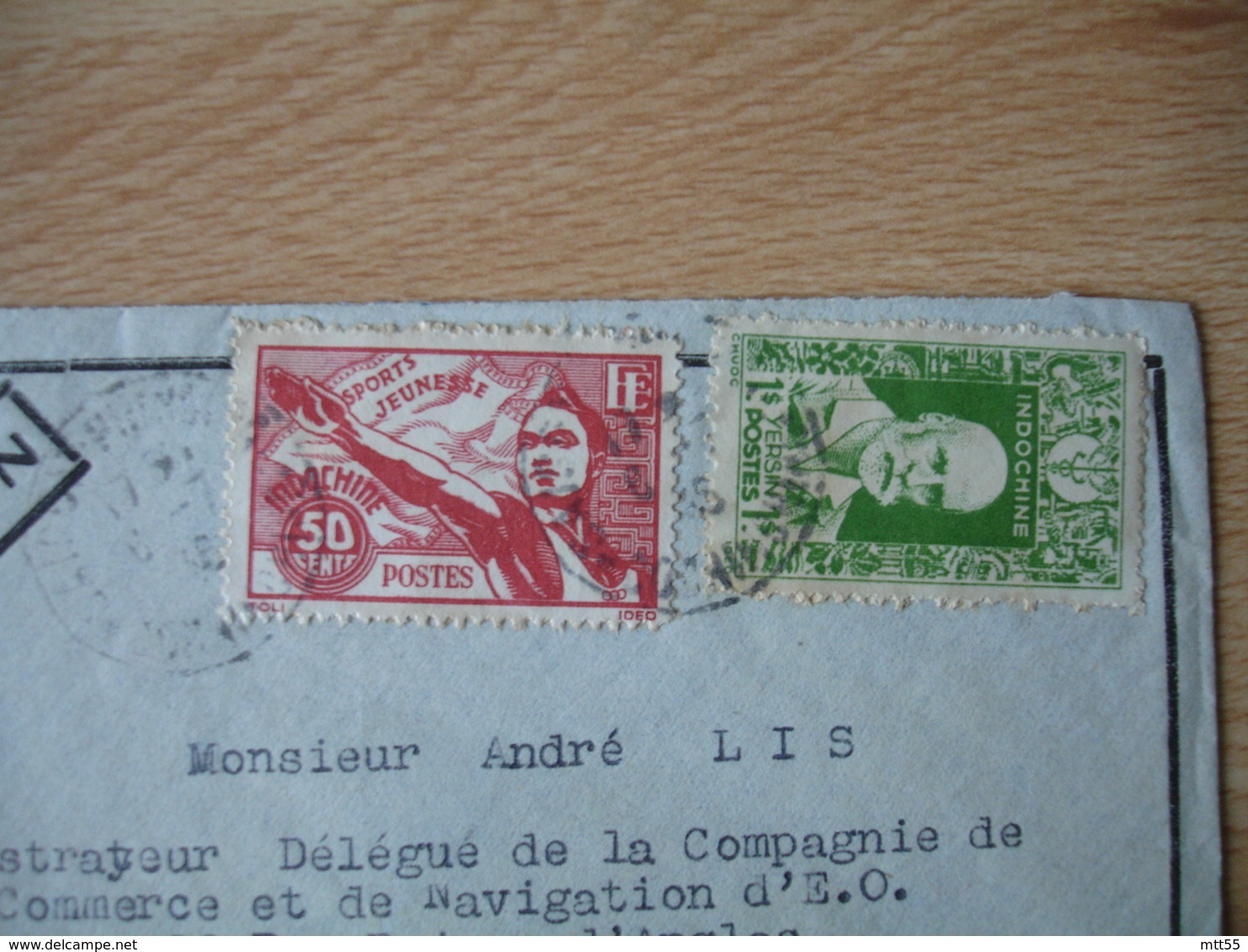 1925 Lettre Indochine Viet Nam  Sports Jeunesse 50 C Et  1 F Yersen - Lettres & Documents
