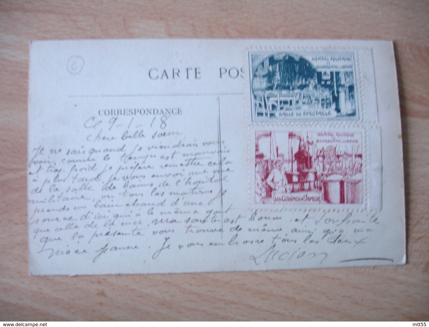 Erinnophilie 2 Vignette Hopital Militaire Bourbonne Les Bains   Cachet Franchise Postale Militaire Guerre 14.18 - Guerre De 1914-18