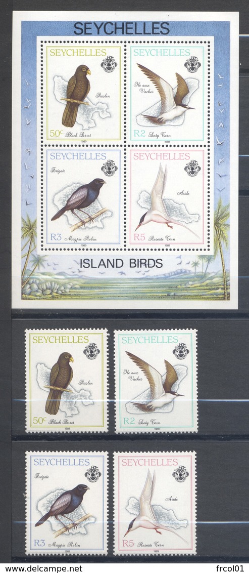 Seychelles, Yvert 695/698+BF33, Scott 685/688+688a, MNH - Seychelles (1976-...)