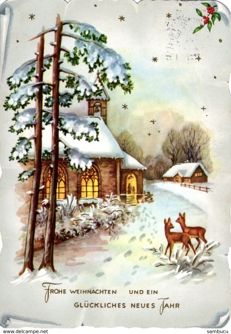 Frohe Weihnachten Und Ein Glückliches Neues Jahr 1961 Eichstätt Nach Morava CSSR - Kirche Rehe - Sonstige & Ohne Zuordnung