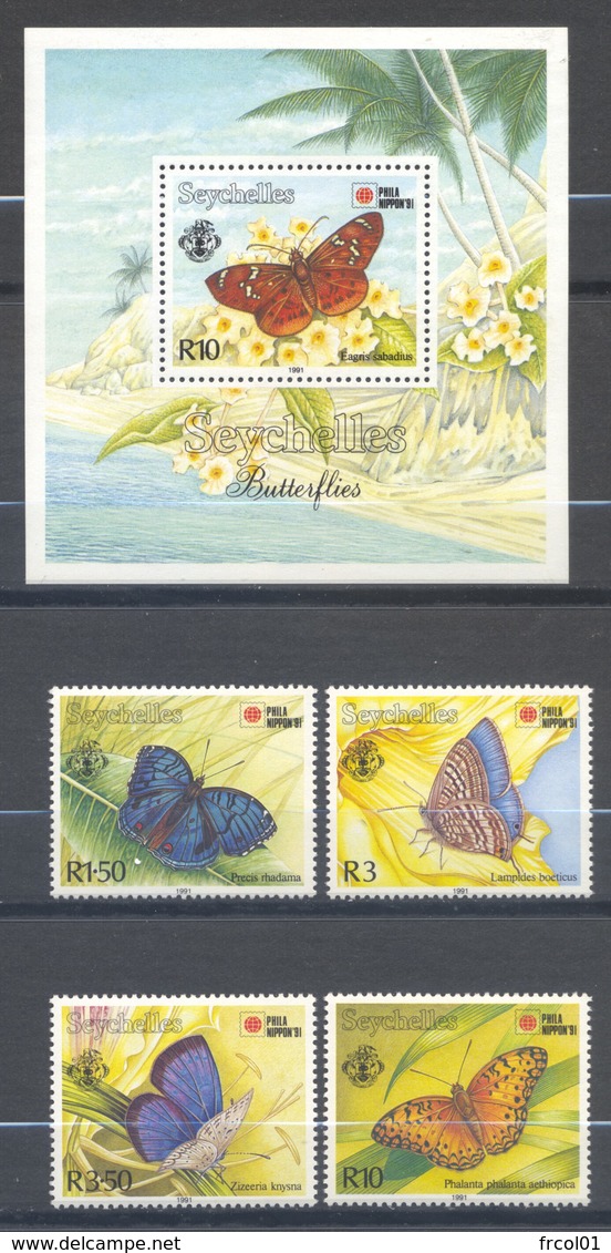 Seychelles, Yvert 743/746+BF37, Scott 725/728+719 , MNH - Seychelles (1976-...)