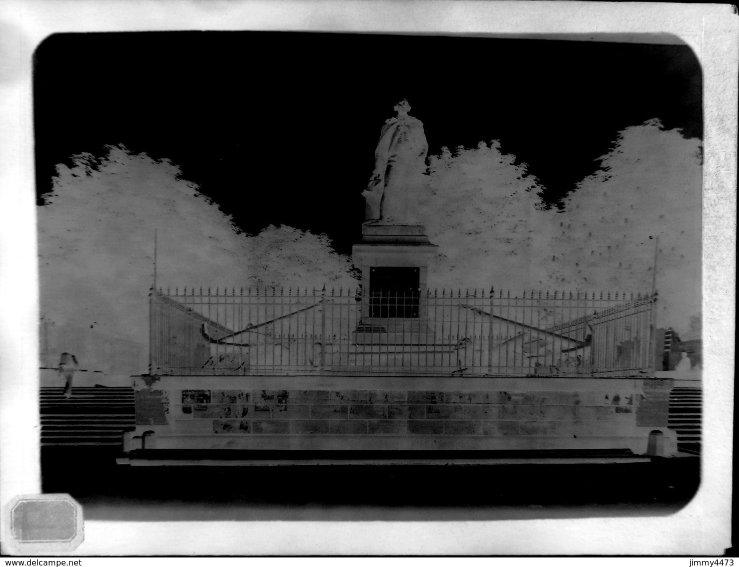 Plaque Photo De Verre - Statue De Jean-François De La Pérouse - ALBI 81 Tarn - Scans Négatif-Positif - A Identifier