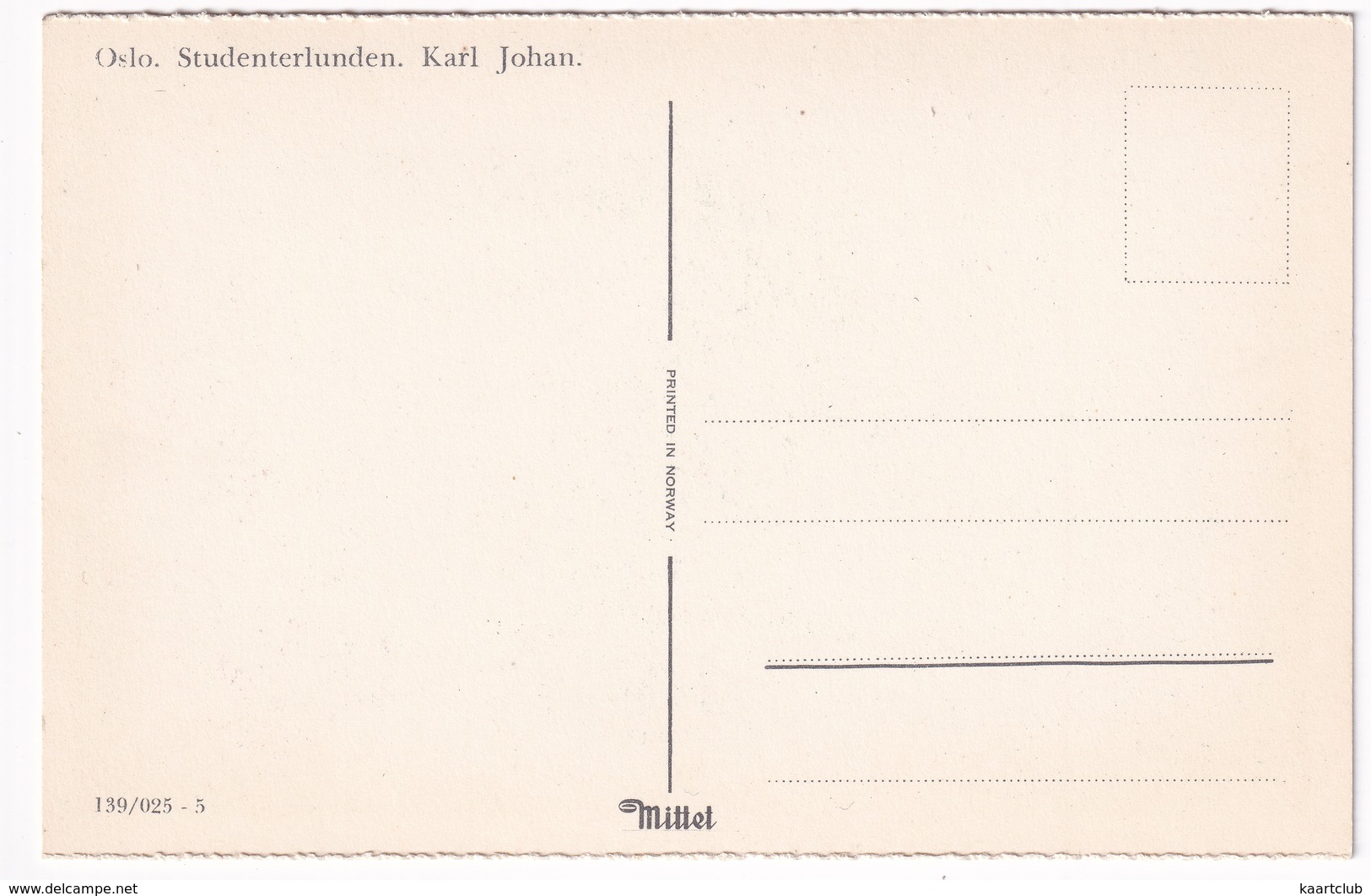 Oslo. Studenterlunden. Karl Johan. - (Norge/Norway) - Noorwegen