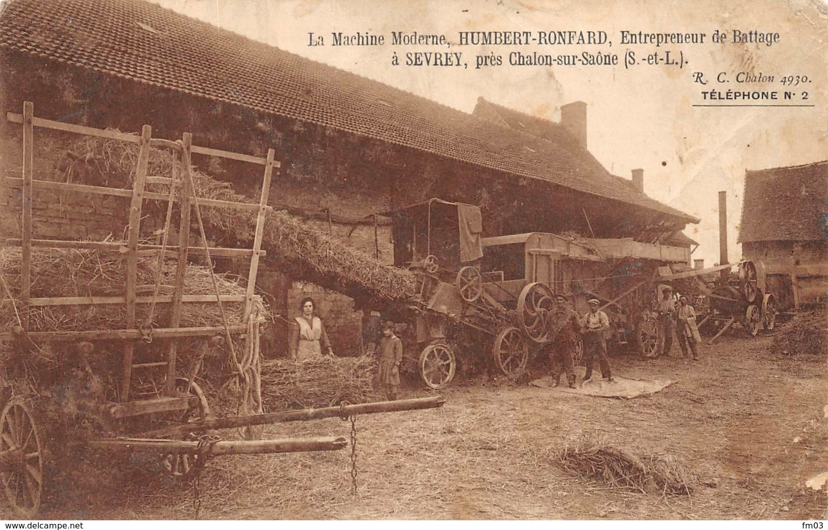 Sevrey Battage Humbert Ronfard Batteuse Agriculture Canton Chalon - Autres & Non Classés