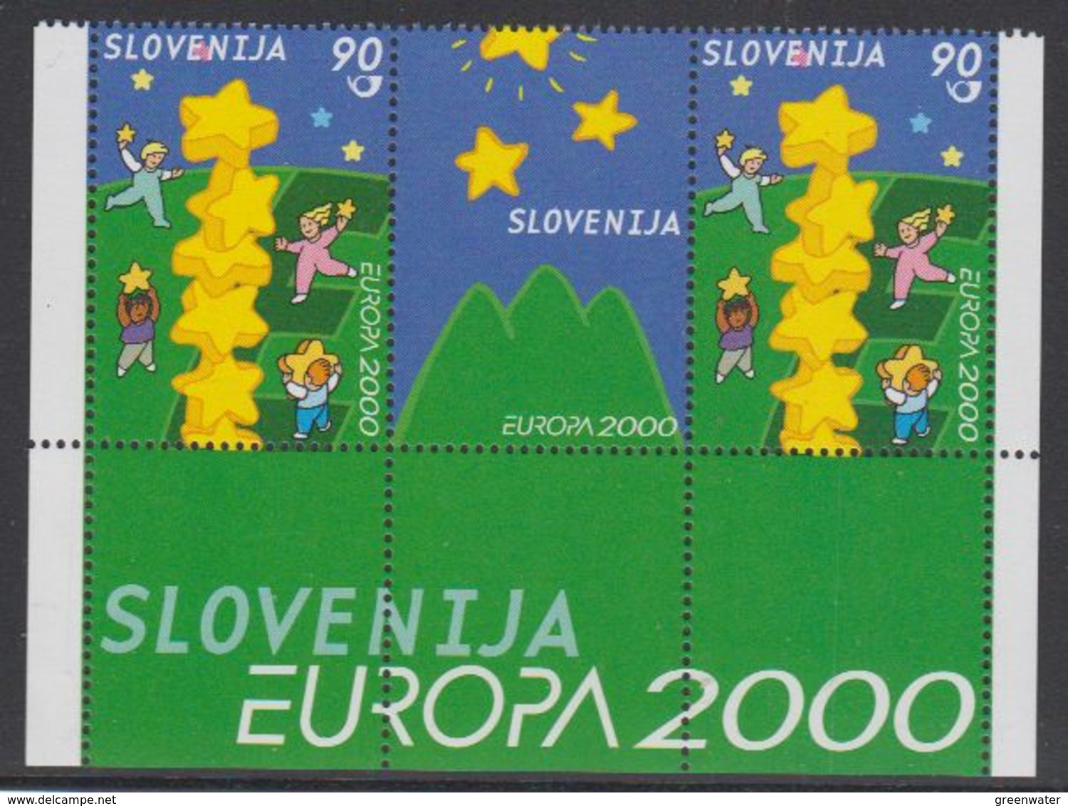 Europa Cept 2000 Slovenia Strip 2x1v  (+label)  ** Mnh (41612) - 2000