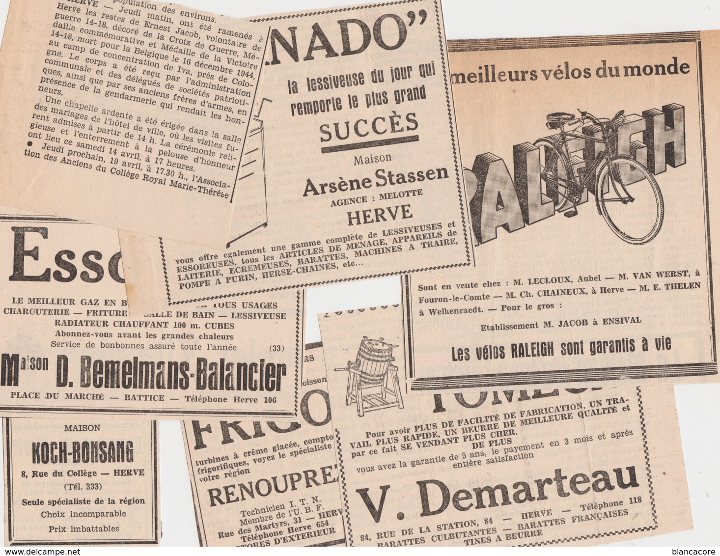 HERVE BATTICE 1951 Coupures De Presse Publicités - Publicités