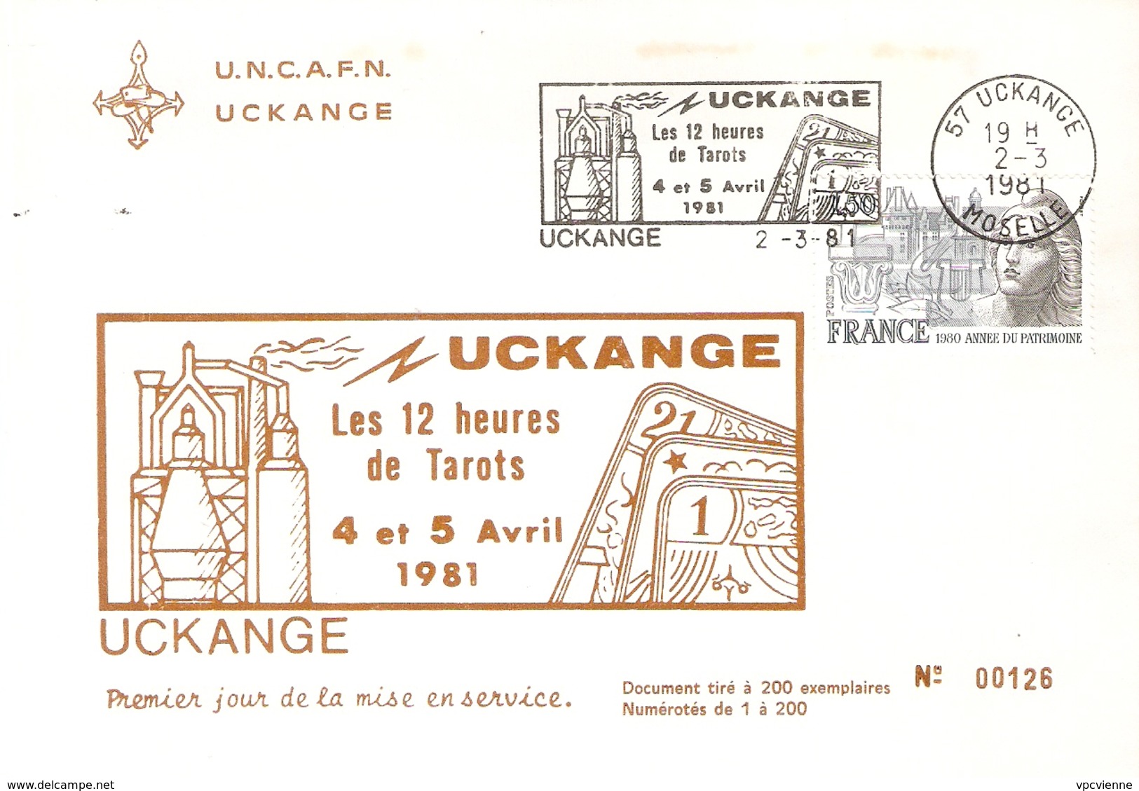 LETTRE ILLUSTREE Les 12 Heures De TAROTS UCKANGE ( Moselle ) Timbre N° 2092 Tirage N°126 De 200 Ex. - Annullamenti Meccanici (pubblicitari)