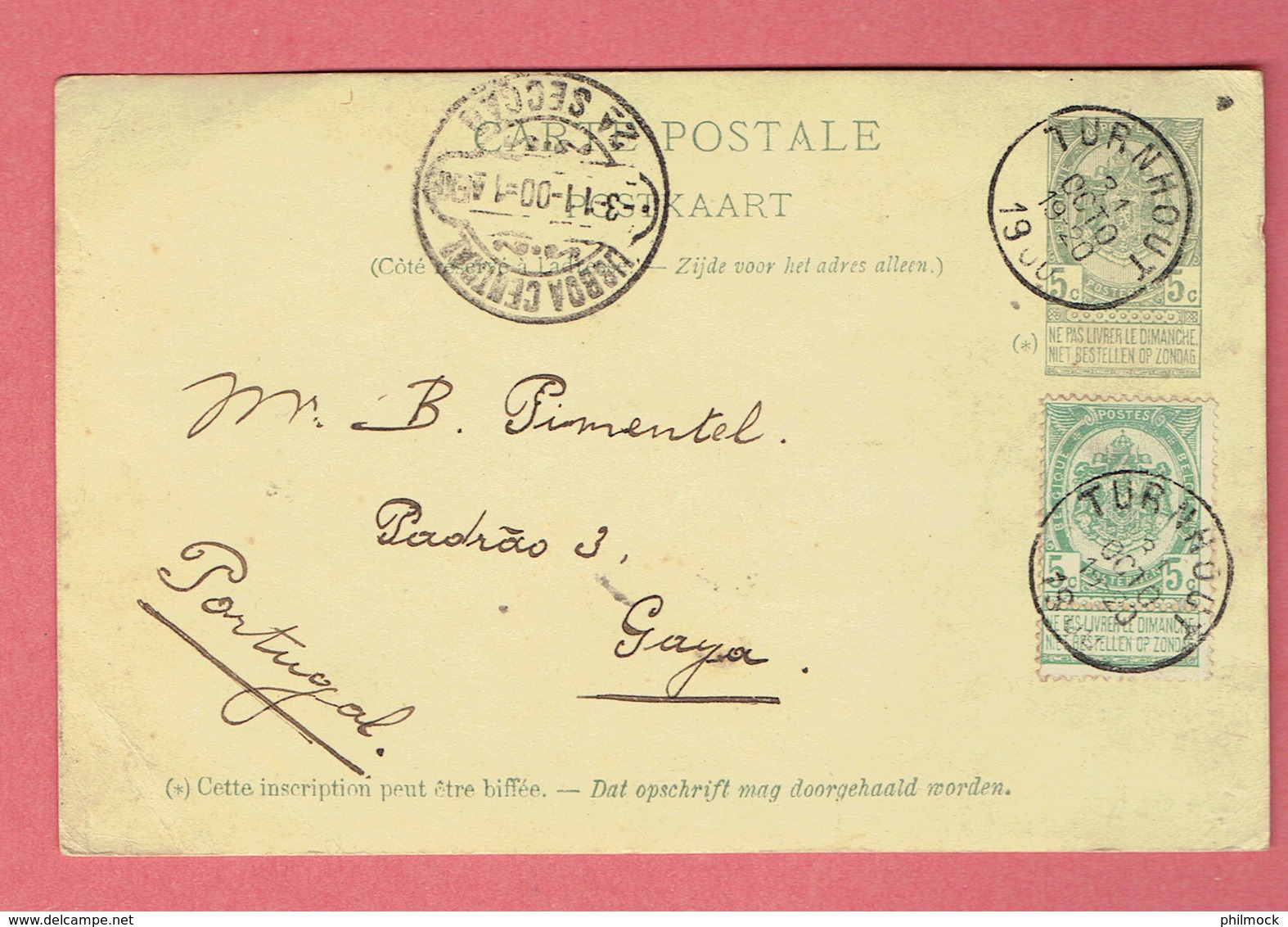 OJ - Entier Postal N°27 Et 56 Belles Obl Turnhout 1900 Vers Lisboa Central Au Portugal - Turnhout