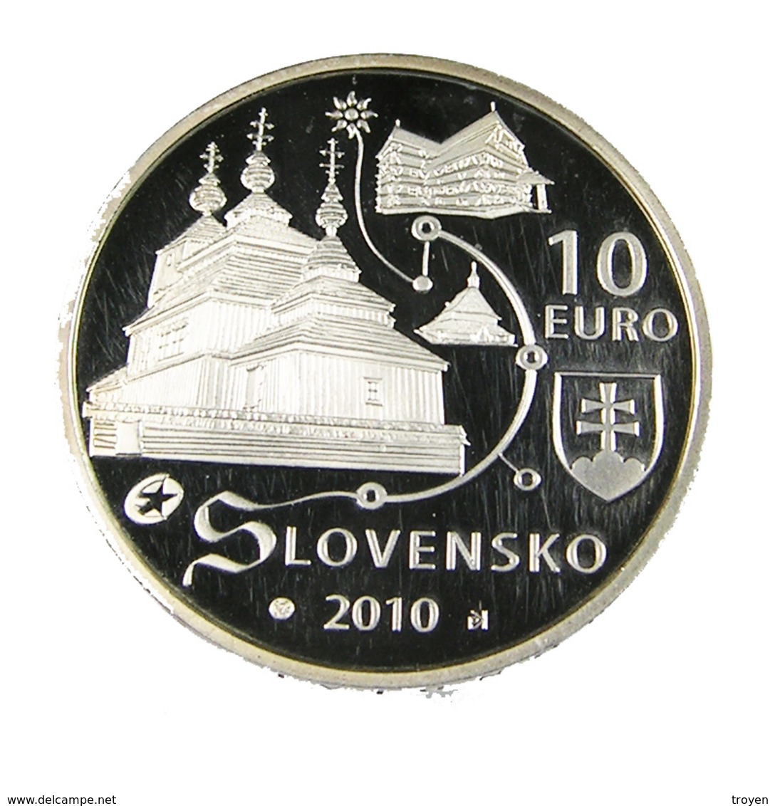 10 Euro - Slovaquie   -  2010 - Svétové  - Drevené Chramy - Argent - BE - - Slovaquie