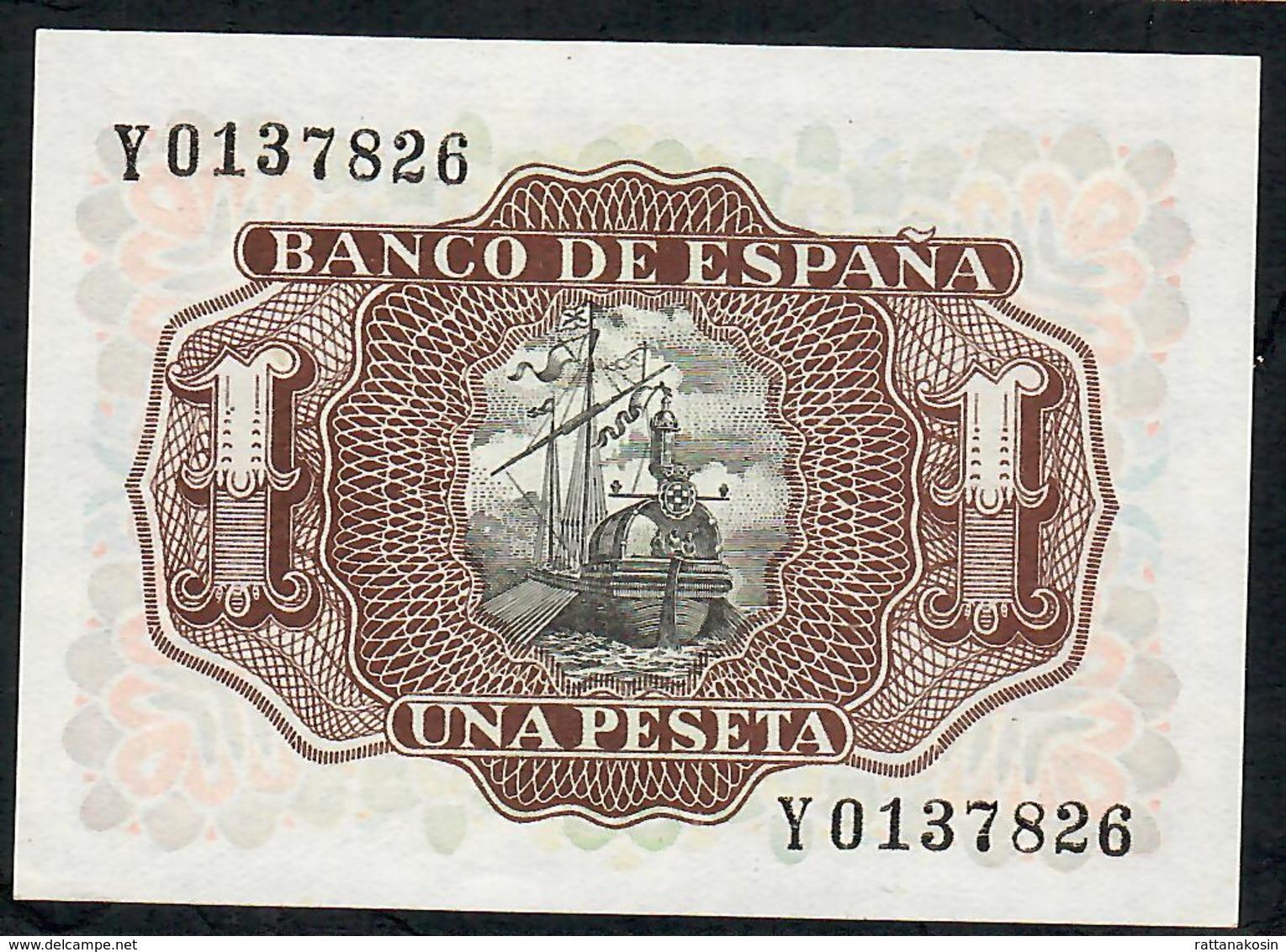 SPAIN P144 A1 PESETA 1953 LETTER Y   UNC. - 1-2 Pesetas