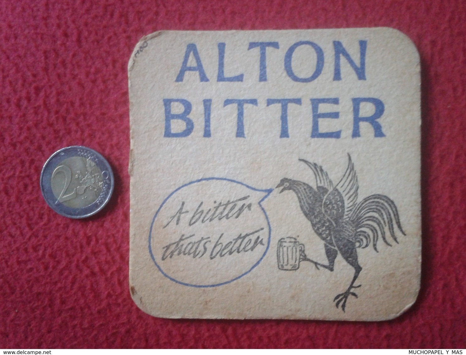 POSAVASOS COASTER MAT CERVEZA ? BEER BIER ? BIRRA ? LA BIÈRE ? ALE ? ALTON BITTER GALLO ROOSTER COQ HAHN GALLETO VER FOT - Portavasos