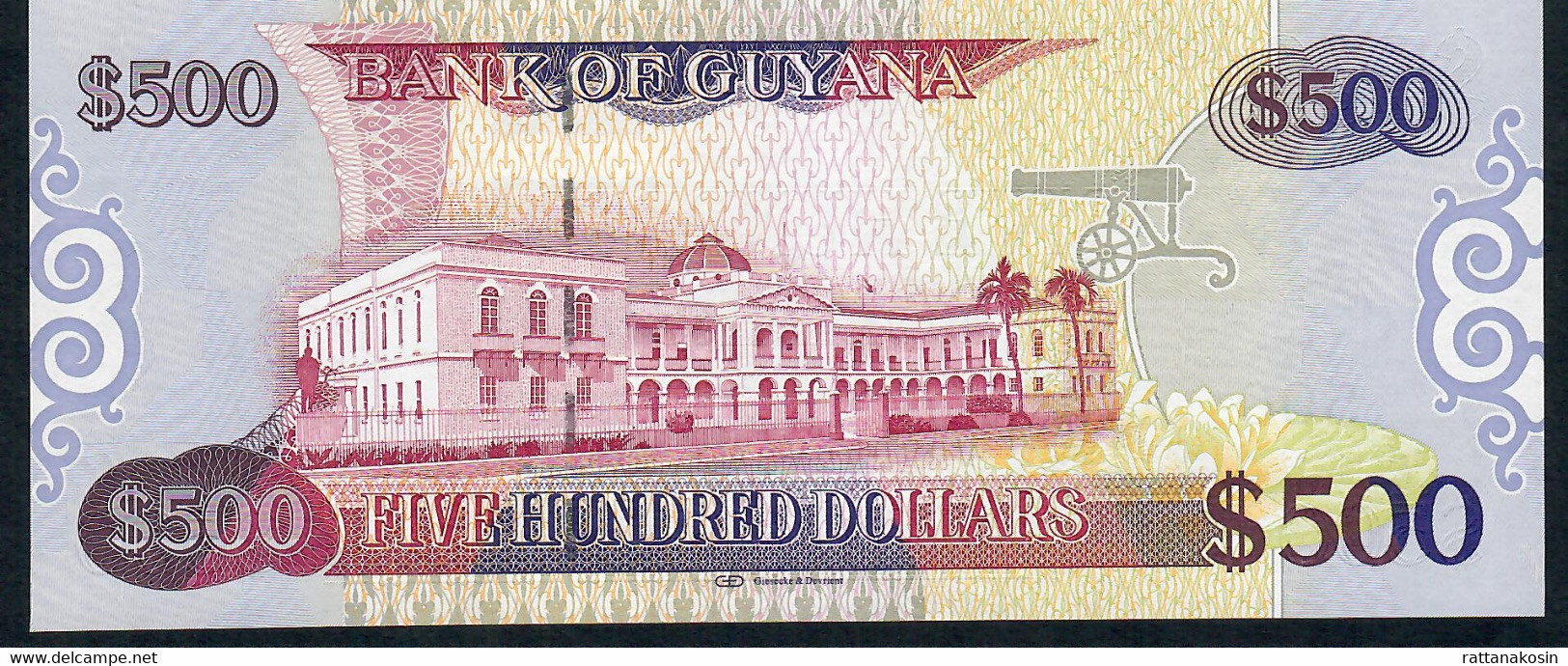 GUYANA P37b 500 DOLLARS (2015) Signature 16 #AM    UNC. - Guyana