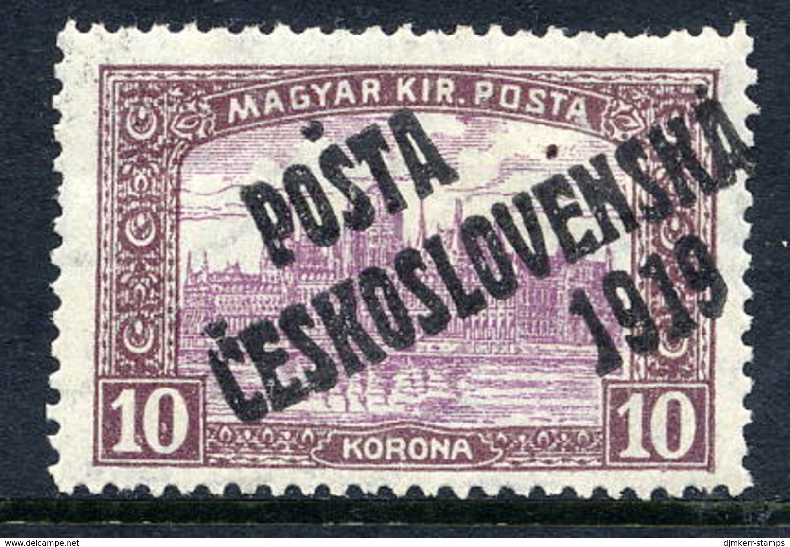 CZECHOSLOVAKIA 1919 Overprint On Hungary 10 Kr LHM / *  Michel 137 - Unused Stamps