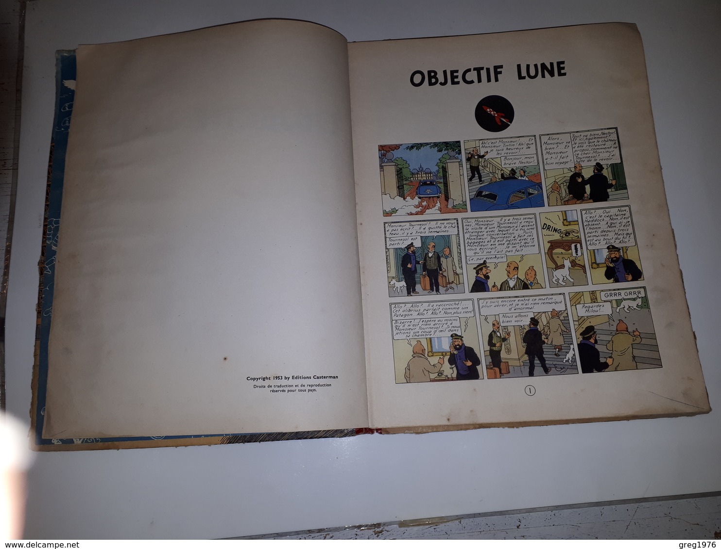 TINTIN OBJECTIF LUNE -EO-ETAT MOYEN - Tintin