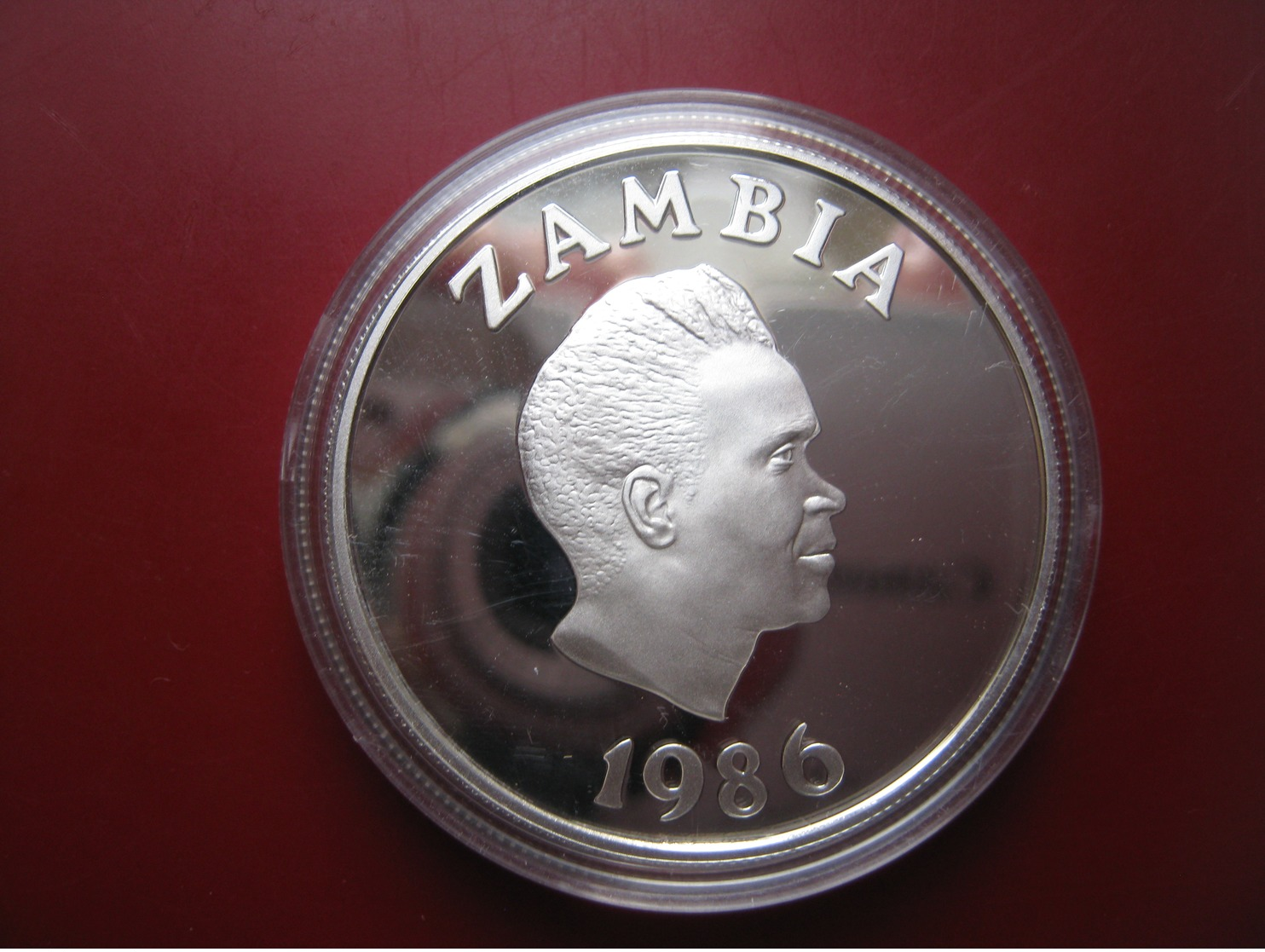 Zambia 1986 10 Kwacha Silver Proof Coin WWF COA Card- White Winged Flufftail - Zambia