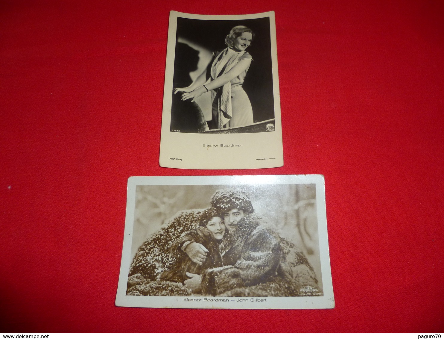 2 Cartoline Eleanor Boardman And John Gilbert Attrice * - Famous Ladies