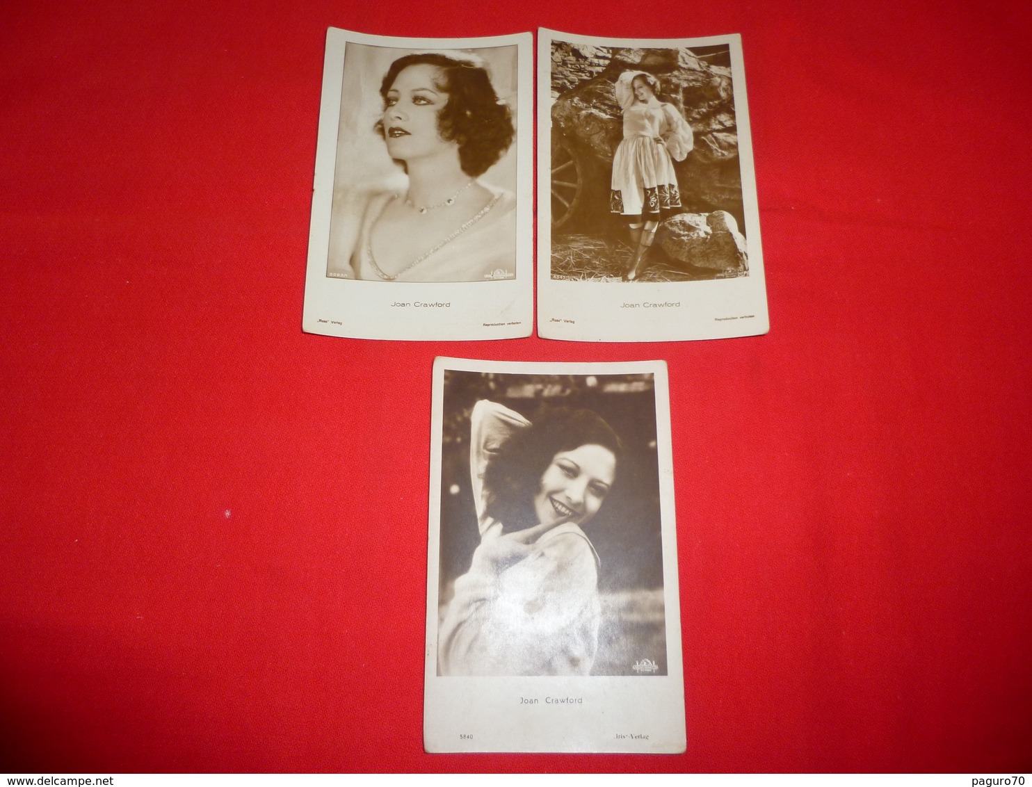 3 Cartoline Joan Crawford Attrice * - Famous Ladies