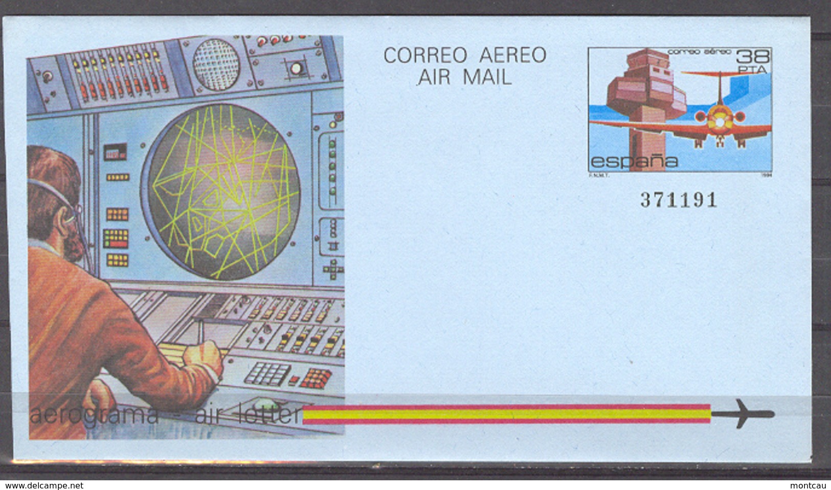 España - Aerograma N. 208 - 1984 - Aeropuerto Gerona - 1931-....