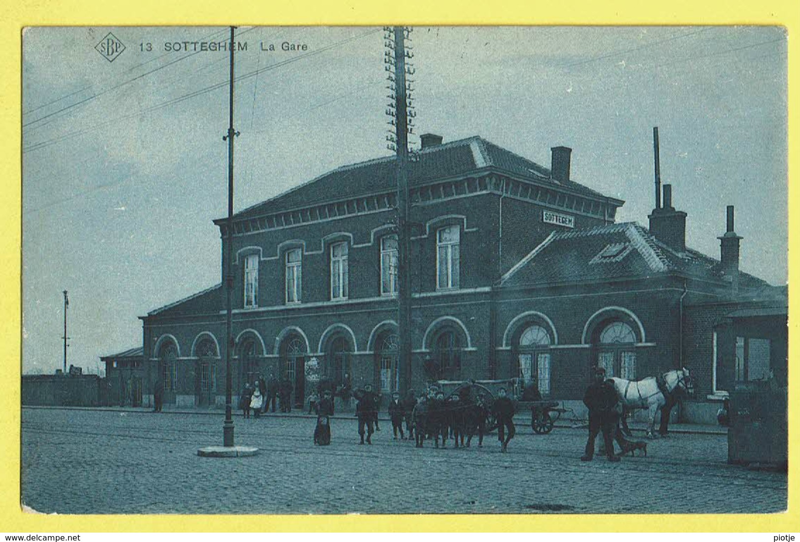 * Zottegem - Sotteghem * (SBP, Nr 13) La Gare, Bahnhof, Railway Station, Très Animée, Cheval, Tram, Vicinal, TOP Unique - Zottegem