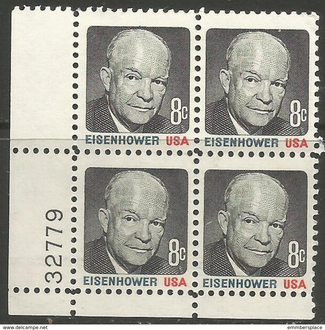 USA - 1971 Eisenhower Plate Block  MNH **   Sc 1394 - Unused Stamps