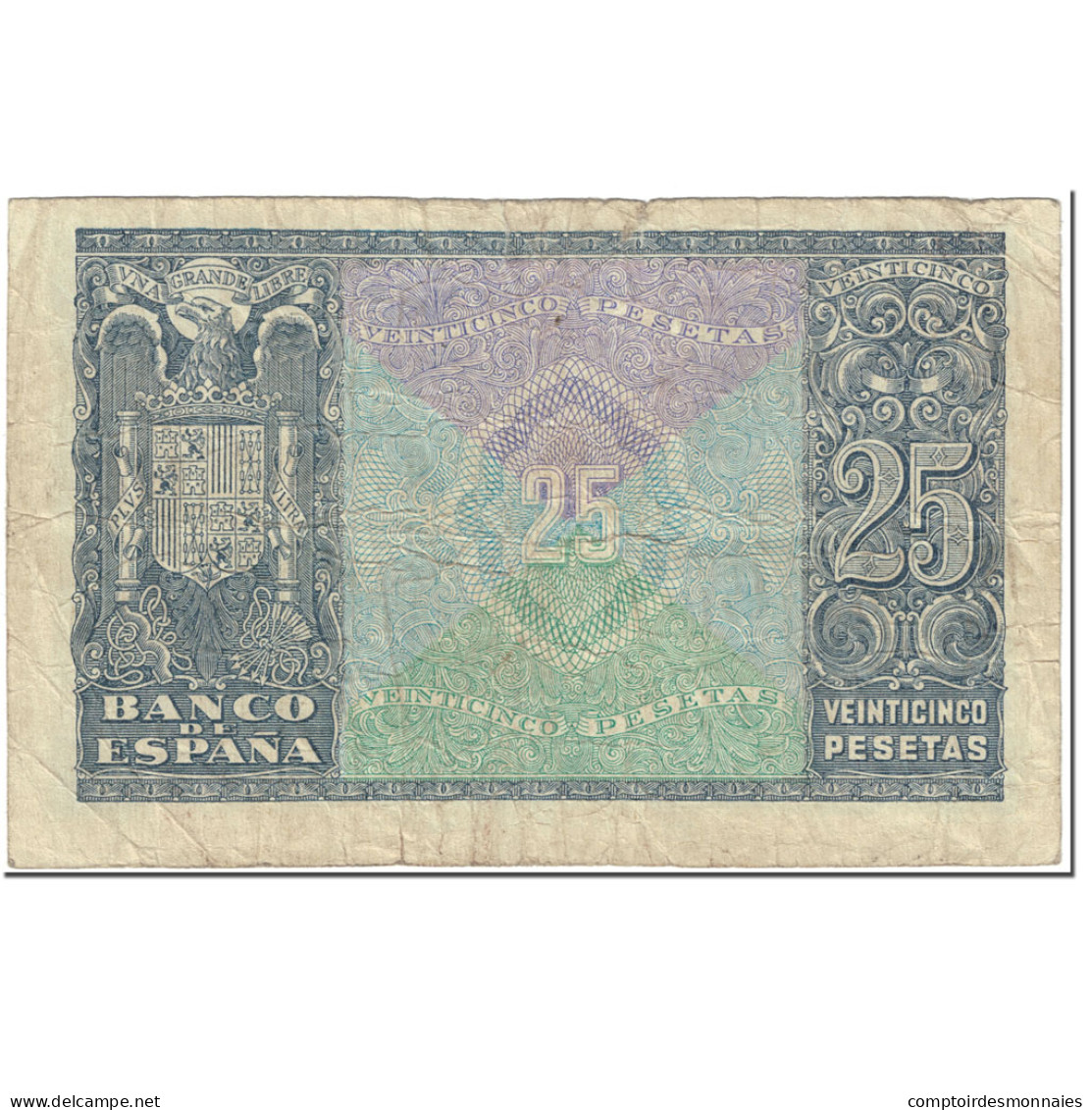 Billet, Espagne, 25 Pesetas, 1940, 1940-01-09, KM:116a, TB - 25 Pesetas