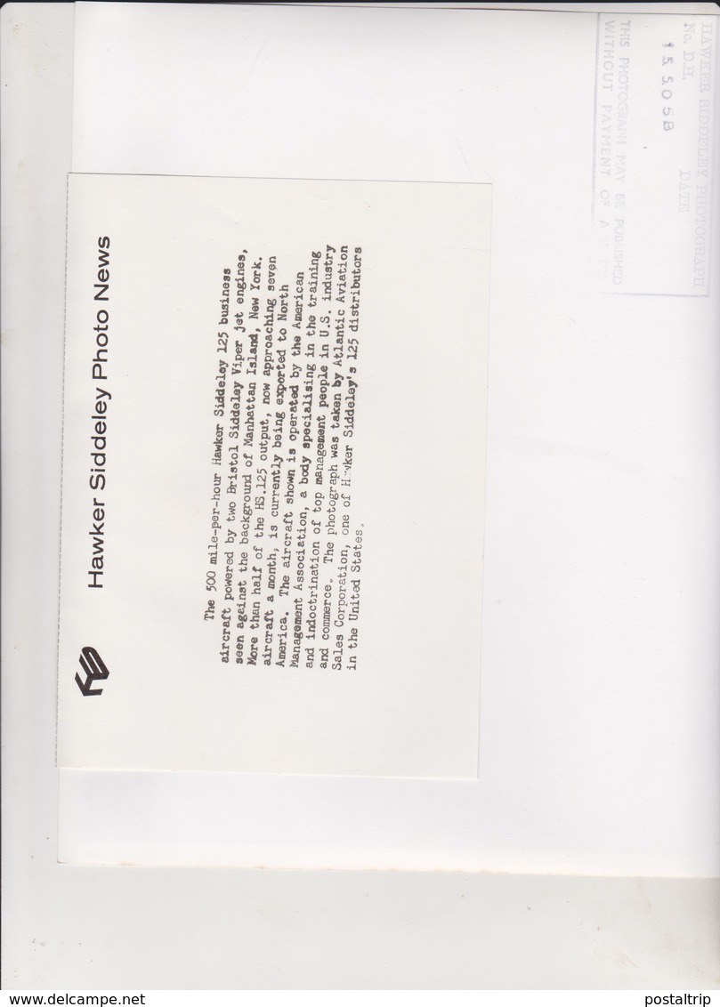 125 Twin Jet   HAWKER SIDDELEY   26  * 20 CM Aviation, AIRPLAIN, AVION AIRCRAFT - Aviación