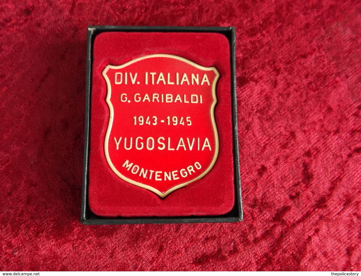 Distintivo Scudetto Divisione Partigiana Garibaldi Montenegro 1943/45 WW2 - 1939-45