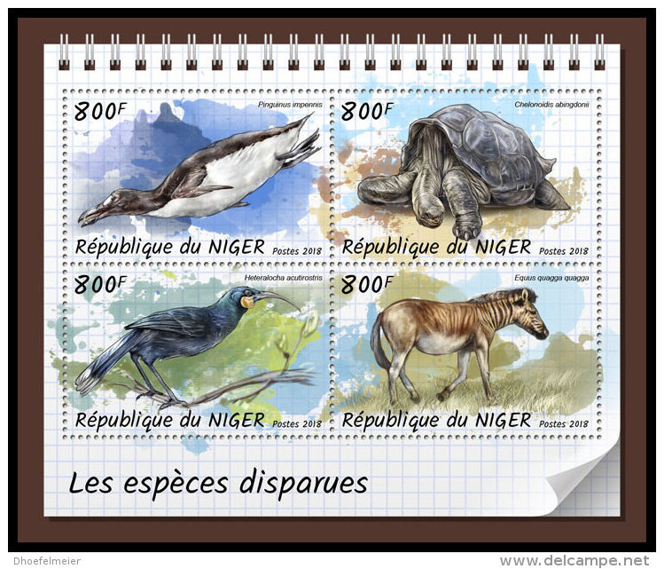 NIGER 2018 MNH** Turtle Schildkröte Tortue Extinct Species M/S - OFFICIAL ISSUE - DH1833 - Tortues