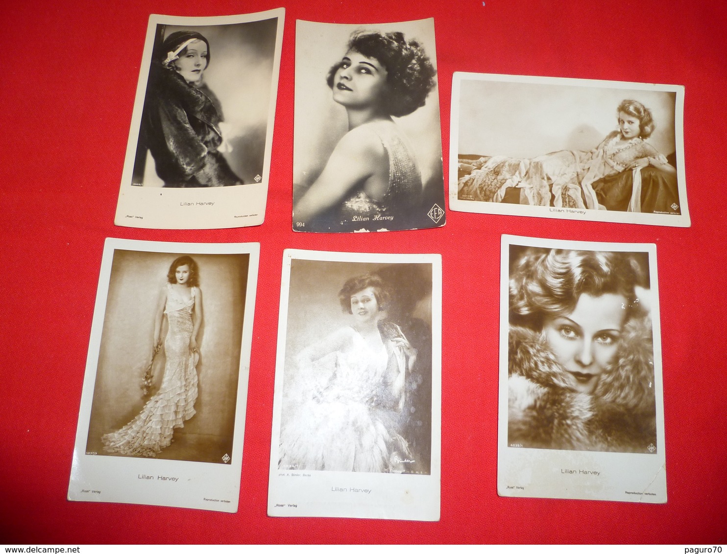 6 Cartoline Lilian Haevey Attrice* - Donne Celebri