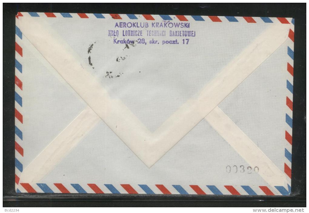 POLAND 1961 KRAKOW EXPERIMENTAL ROCKET FLIGHT FLOWN COVER BLACK CACHET KLUCZE (a) ROCKETS - Razzi