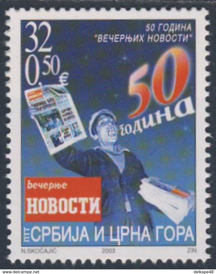 Serbia And Montenegro 2003 Mi 3149 SG 40 ** Newspaper Vendor - 50th Ann. Newspaper "Vecernje Novost" / Zeitungsverkäufer - Andere & Zonder Classificatie