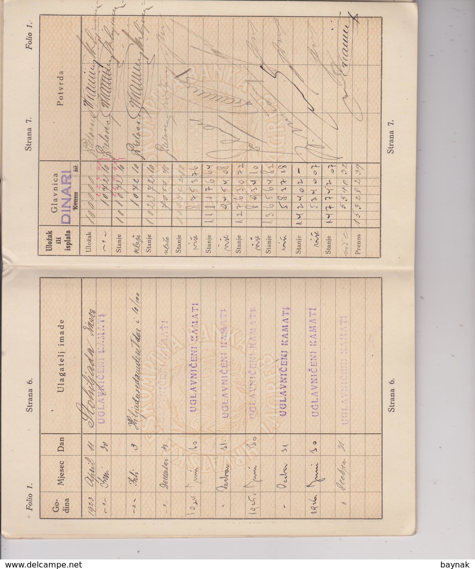 CROATIA  --   HRVATSKA, ZAGREB   ~  ULOZNICA HRVATSKE ESKOMPTNE BANKE U ZAGREBU --  PODRUZN> SUSAK ~  1923  ~  TAX STAMP