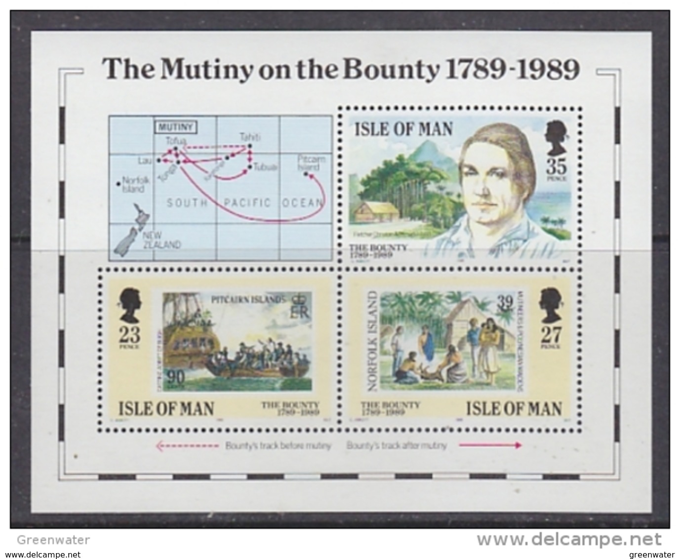 Isle Of  Man 1989 The Mutiny On The Bounty  M/s ** Mnh  (41614D) - Man (Eiland)