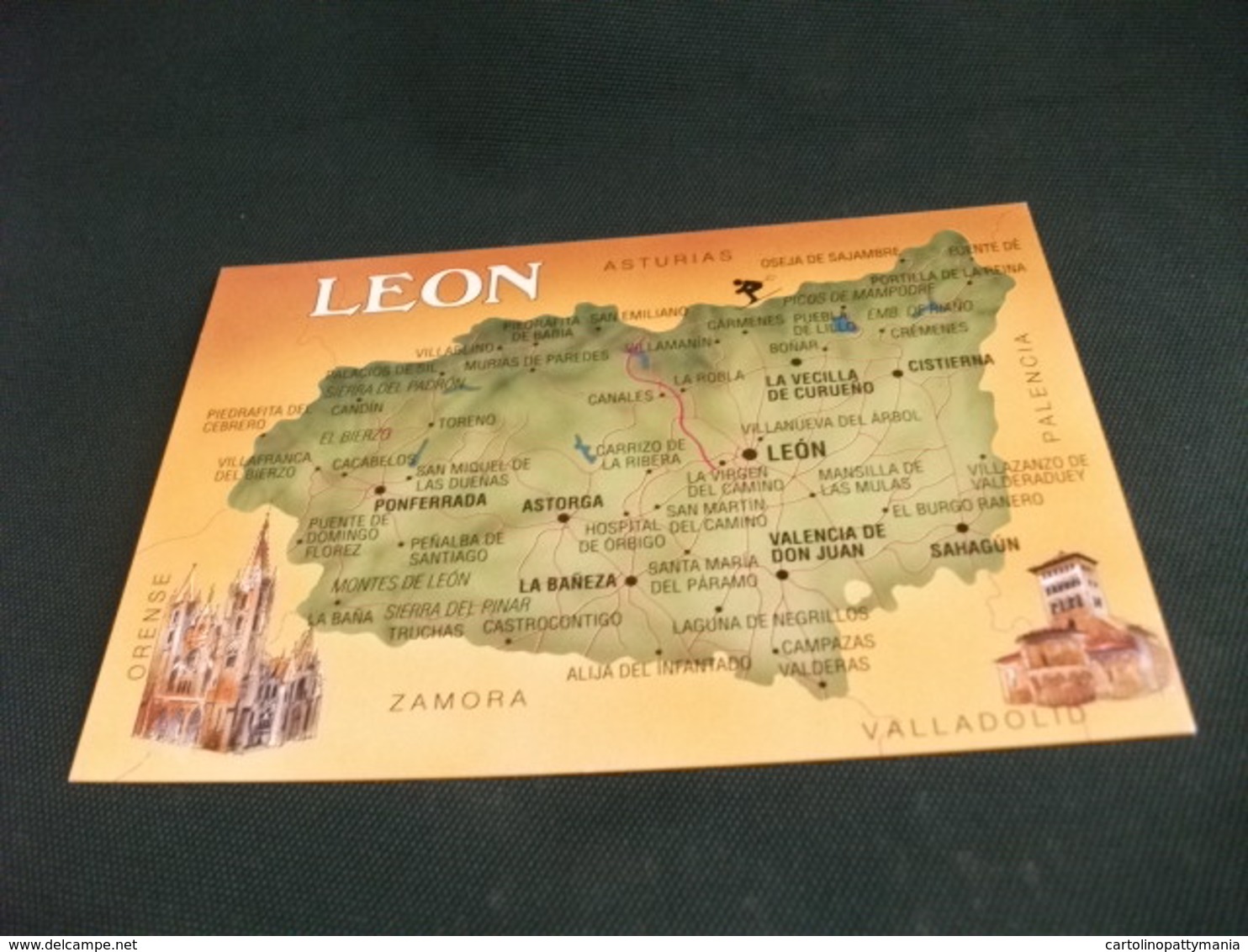 CARTA GEOGRAFICA LEON SPAGNA - Carte Geografiche