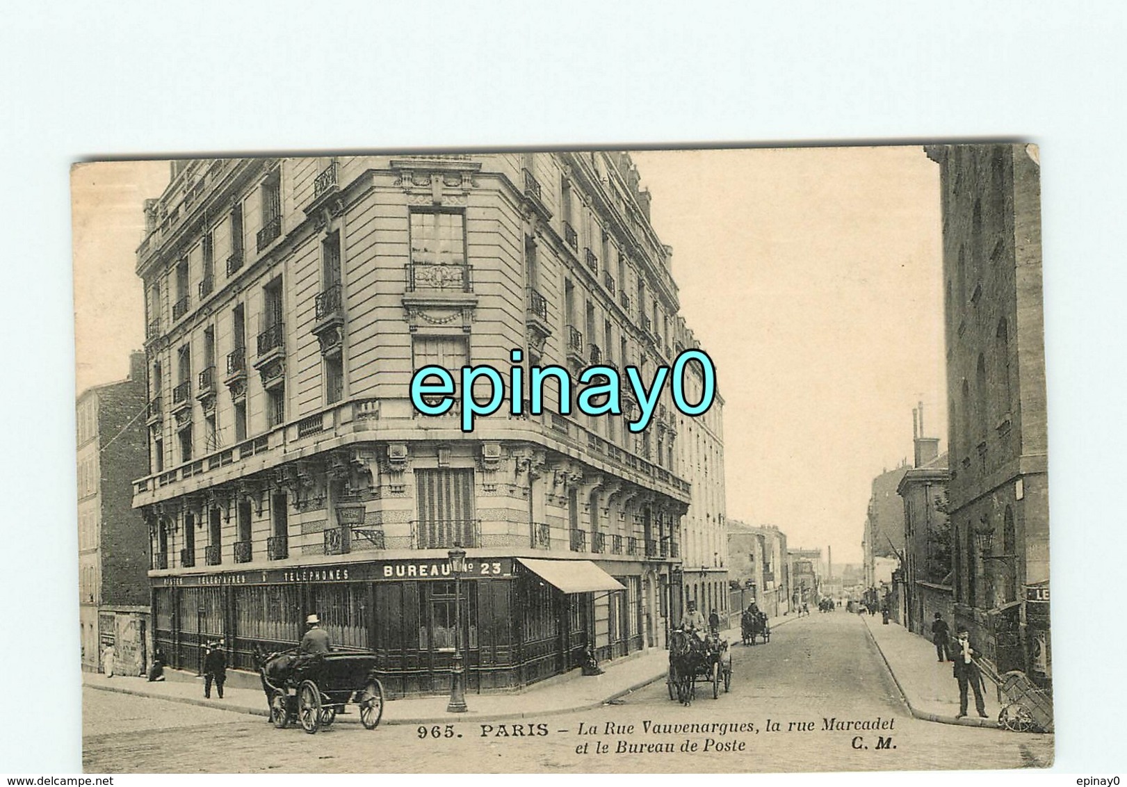 75018 - PARIS - La Rue Vauvenargues - La Rue Marcadet Et Le Bureau De Poste - éditeur CM - Autres & Non Classés