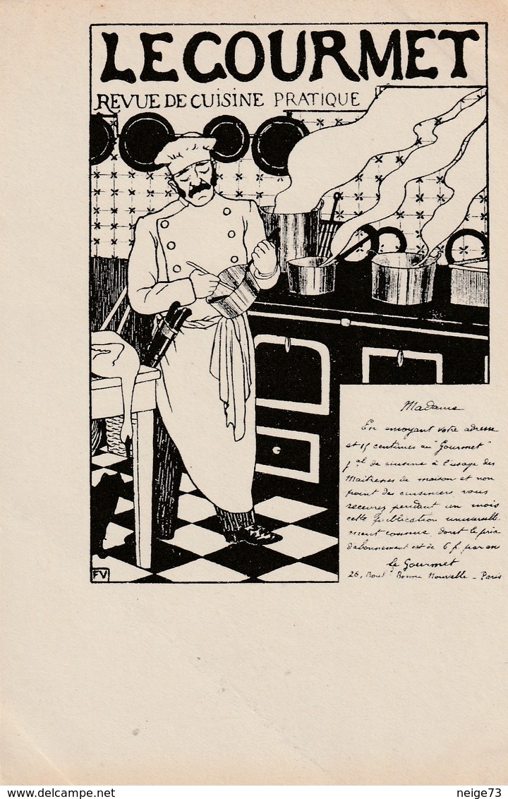 Carte Postale Ancienne Publicitaire D'une Revue Culinaire - Le Gourmet - Revue De Cuisine Pratique - Vers 1900 - Publicité