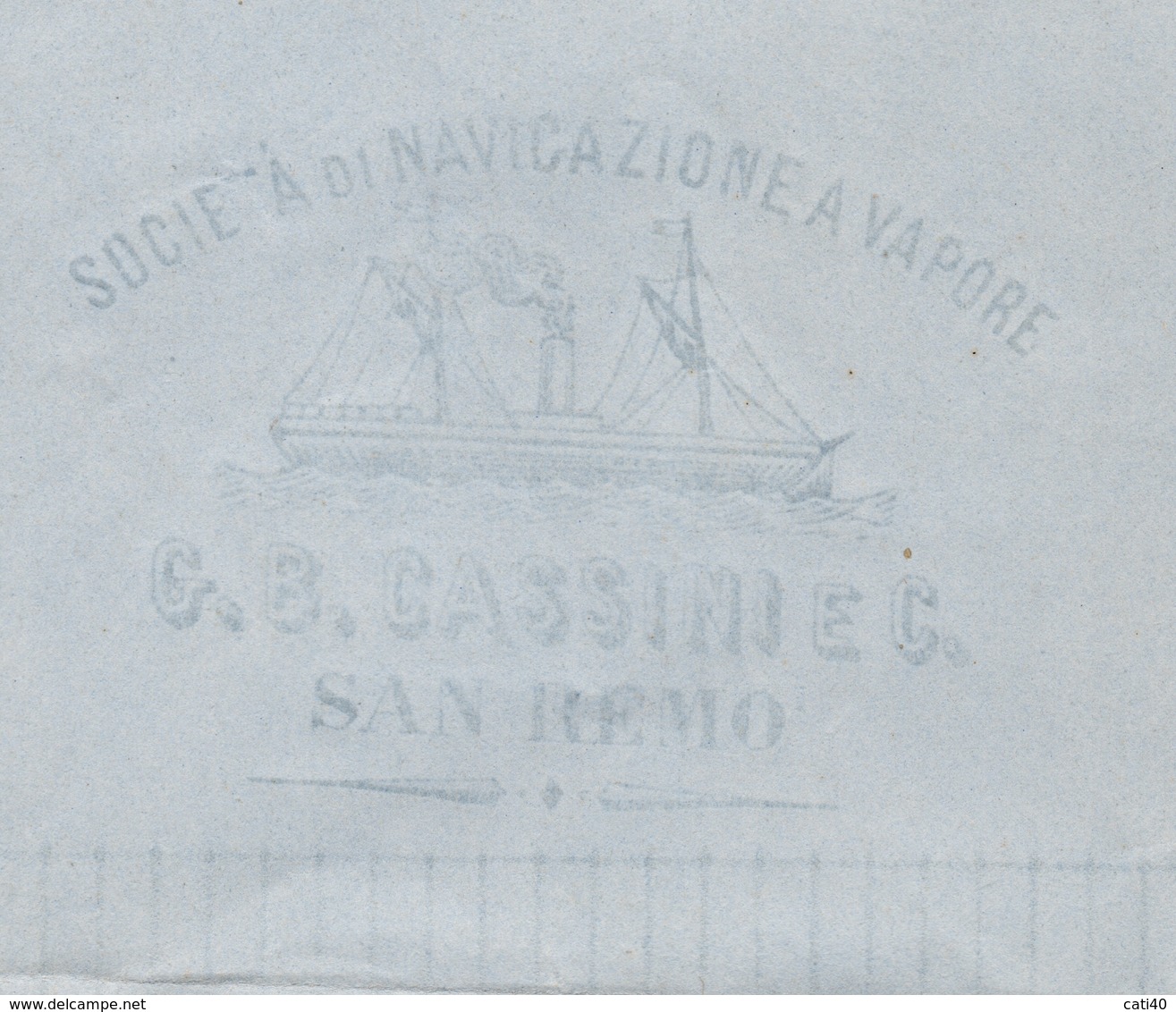 NAVIGAZIONE A VAPORE G.B.CASSINI & C. S.REMO 3/5/69 + PUNTI SU 20 C. + BORDIGHERA D.c. Su  LETTERA  COMPLETA - Marcophilie