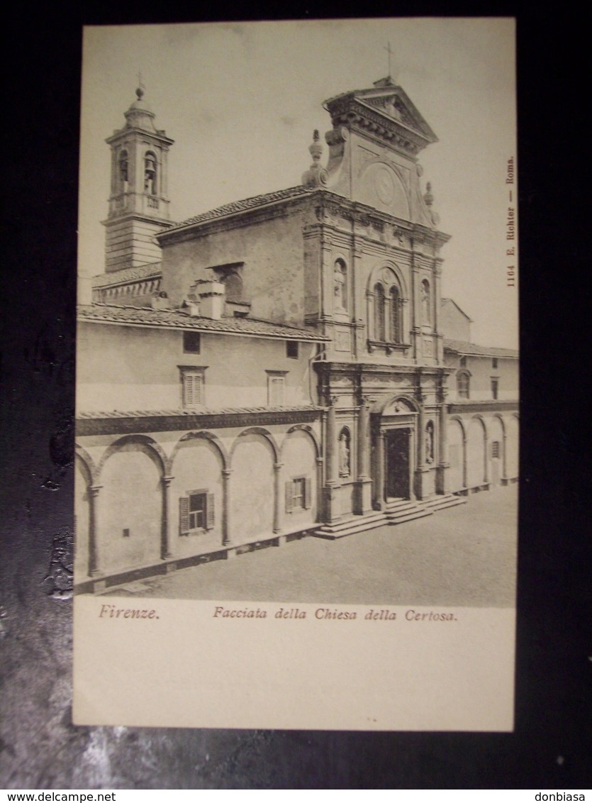 Firenze: Facciata Della Chiesa Della Certosa. Cartolina Fine '800 - Firenze