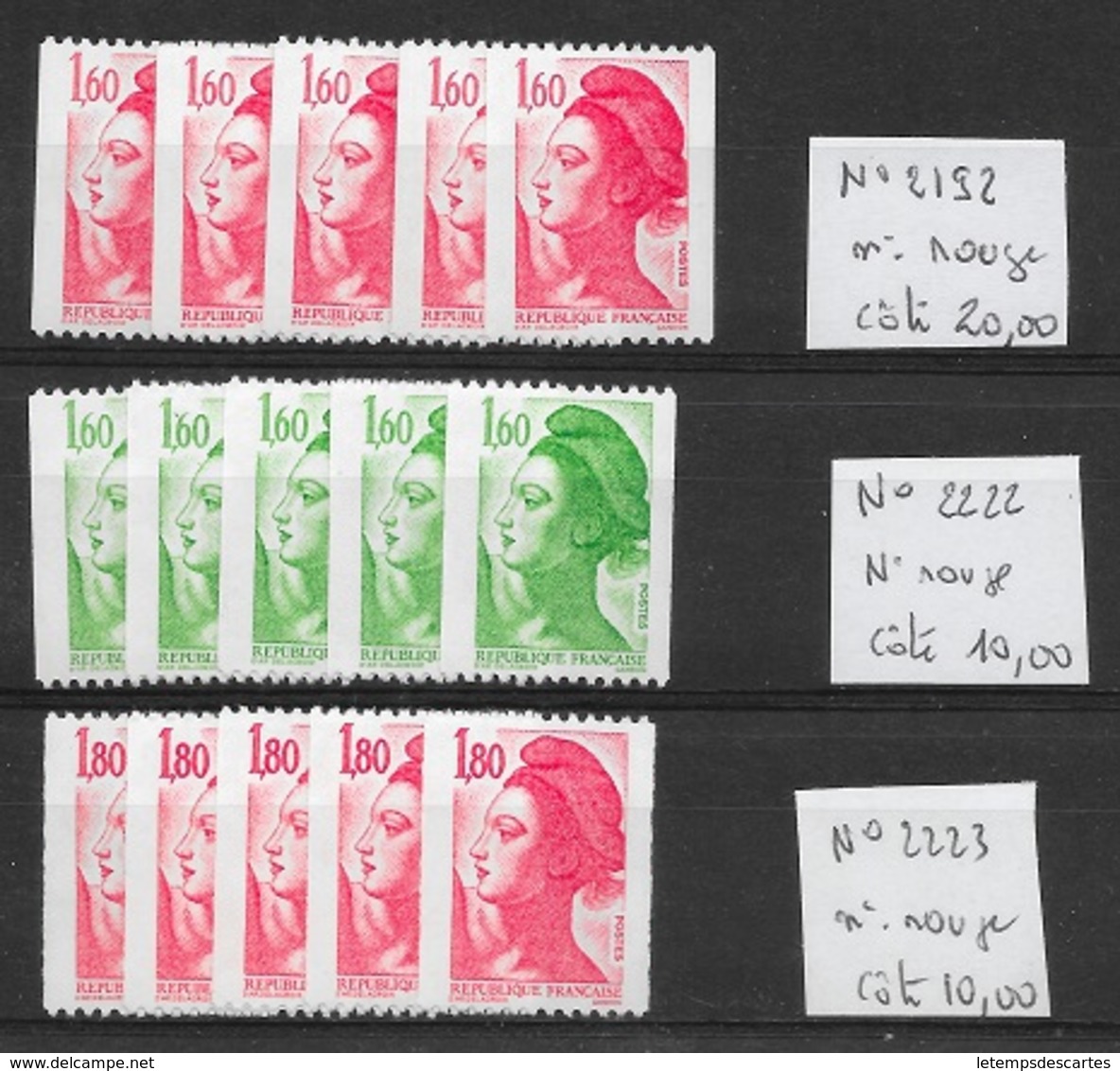 T 00663 - France, Déstockage Type Liberté Avec N° Rouge Au Verso, Côte 40.00 € - 1982-1990 Liberté De Gandon