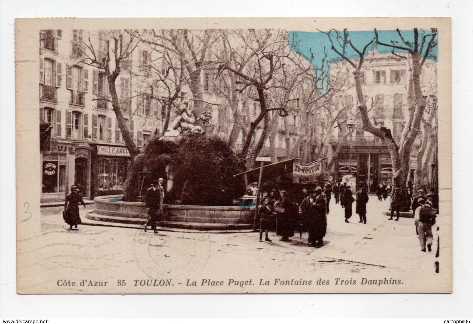 - CPA TOULON (83) - La Place Puget 1938 - La Fontaine Des Trois Dauphins - Edition Gensolen N° 85 - - Toulon