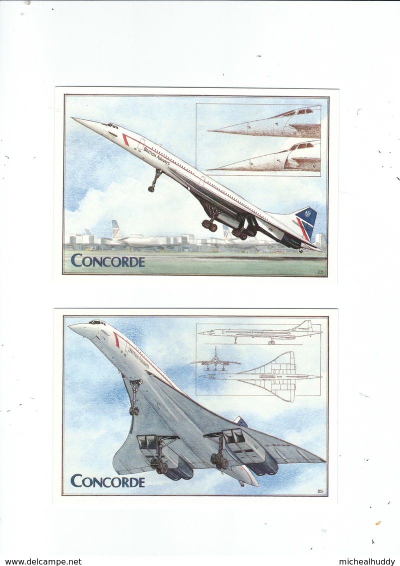 SET OF 4  POSTCARDS  CONCORDE    ARTIST STYLE - 1946-....: Modern Era