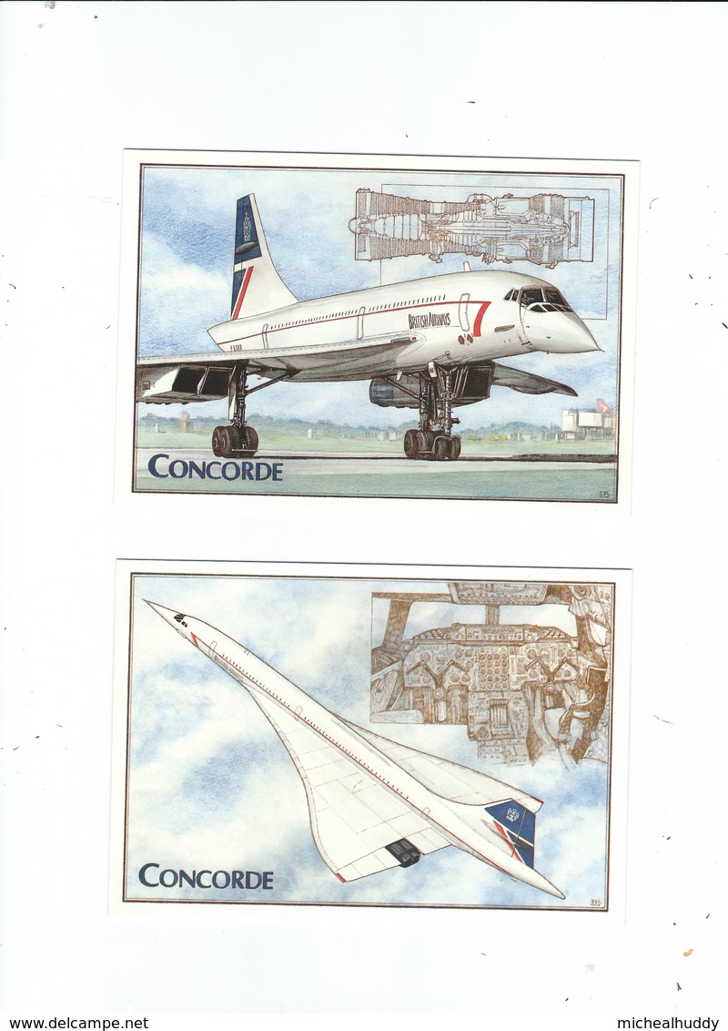 SET OF 4  POSTCARDS  CONCORDE    ARTIST STYLE - 1946-....: Modern Era