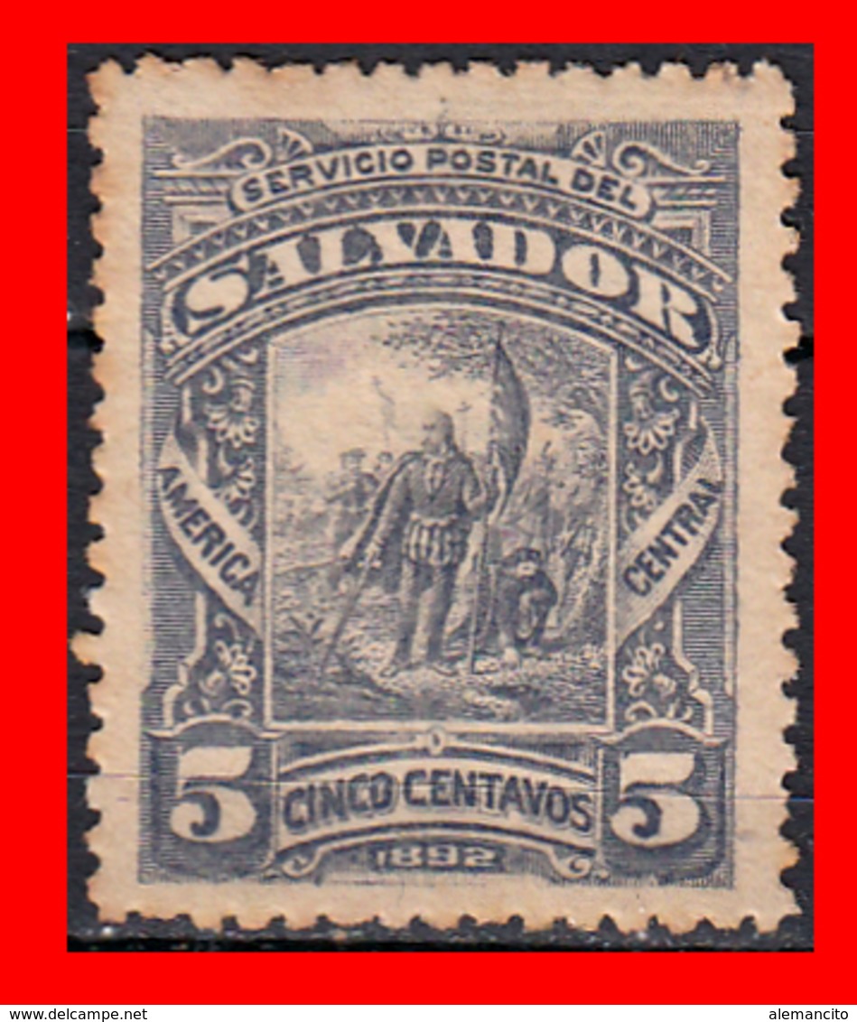 EL SALVADOR AÑO 1892.. 5 CENTAVOS LANDING OF COLUMBUS - El Salvador
