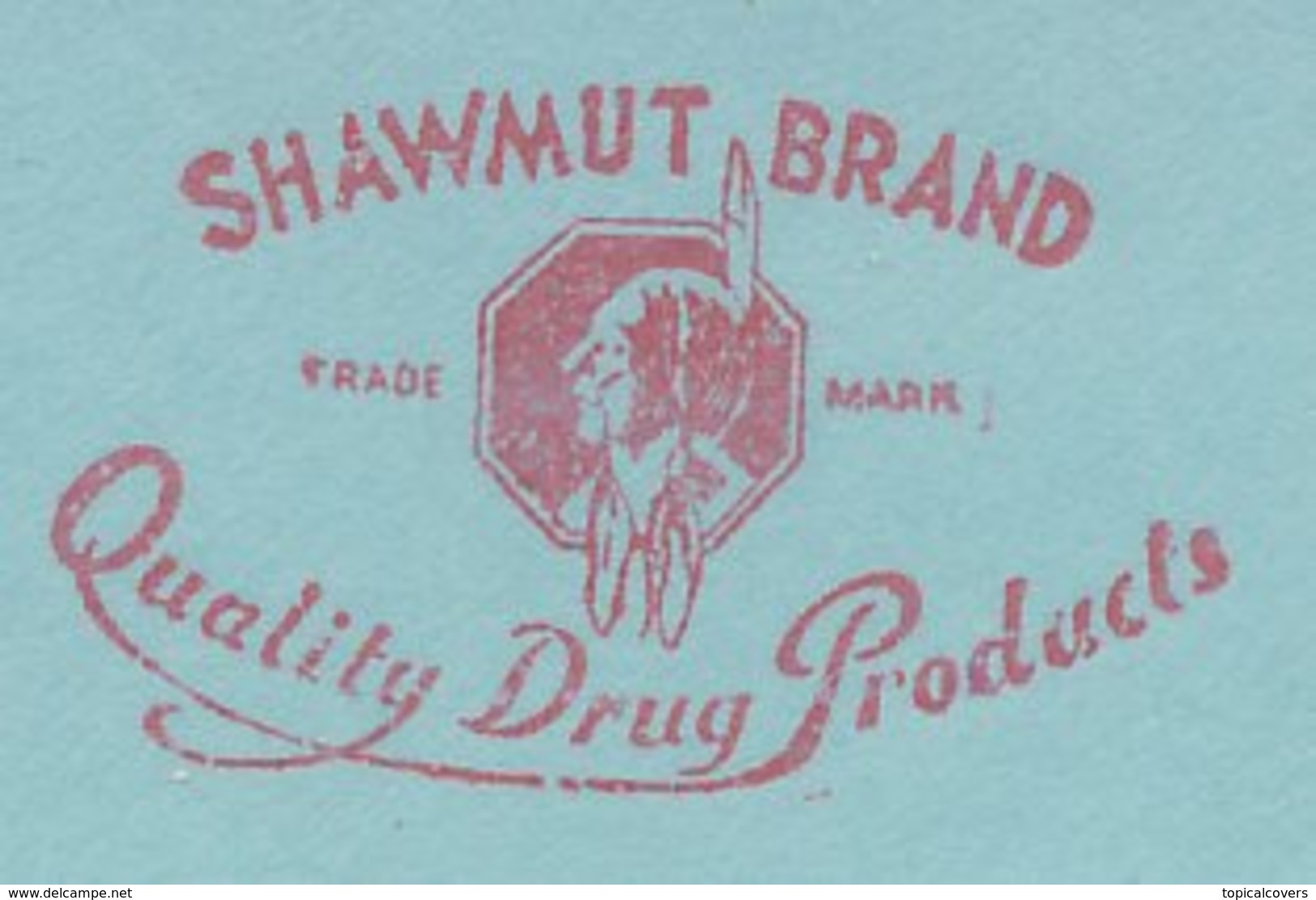 Meter Top Cut USA 1939 Indian - Shawmut Brand - Drug Products - American Indians
