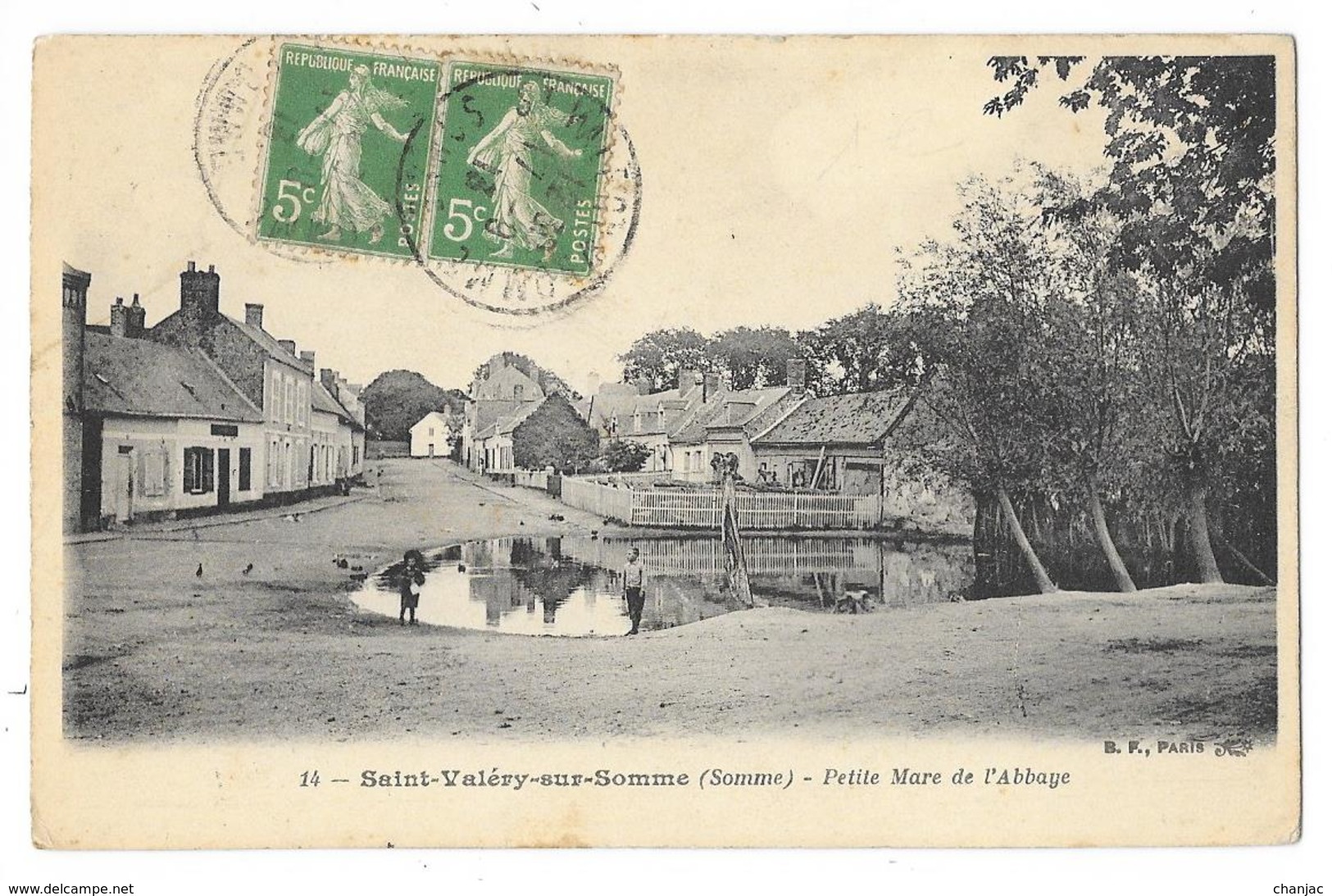 Cpa: 80 SAINT VALERY SUR SOMME (ar. Abbeville) Petite Mare De L'Abbaye  1913  BF  N° 14 - Saint Valery Sur Somme