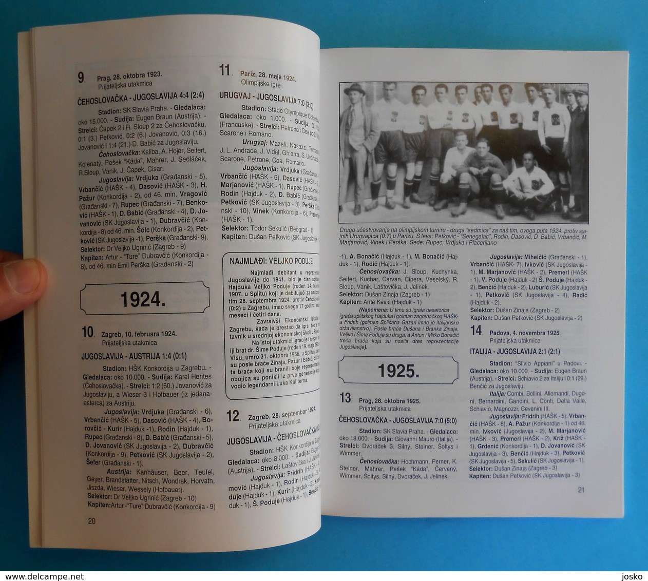 YUGOSLAVIA NATIONAL FOOTBALL TEAM 1920-1941. official book of Yugoslav Football Federation * soccer fussball calcio foot