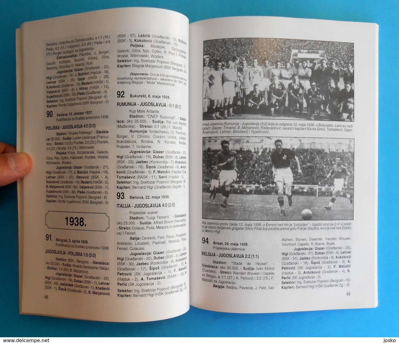 YUGOSLAVIA NATIONAL FOOTBALL TEAM 1920-1941. official book of Yugoslav Football Federation * soccer fussball calcio foot